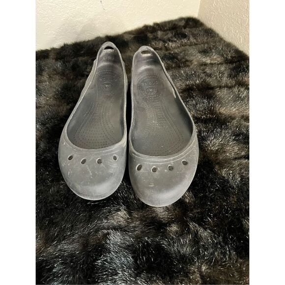 Crocs black ballet flats shoes 9 - Picture 1 of 4